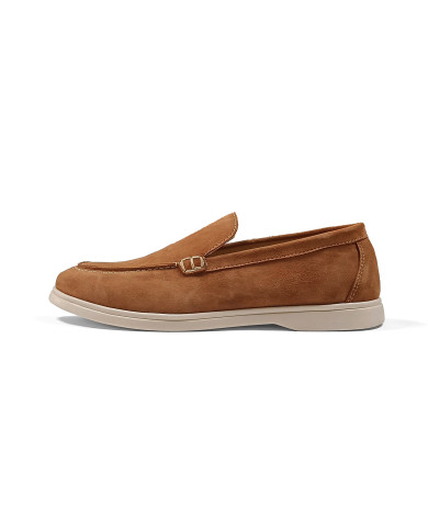 Mocassin homme en nubuck camel