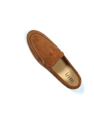 Mocassin homme en nubuck camel