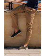 Mocassin homme en nubuck vert foncé