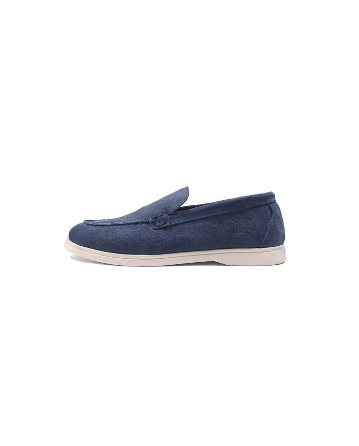Mocassin homme en nubuck Bleu