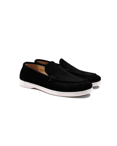 Mocassin homme en nubuck noir