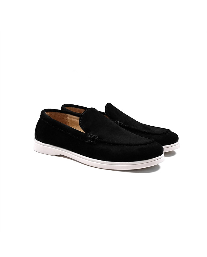 Mocassin homme en nubuck noir