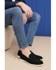 Mocassin homme en nubuck noir