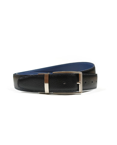 Ceinture cuir réversible : Bleu marine & noir