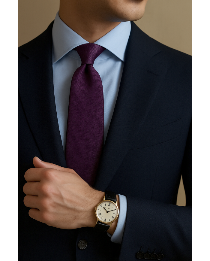 Cravate.tn | Cravate aubergine faux uni