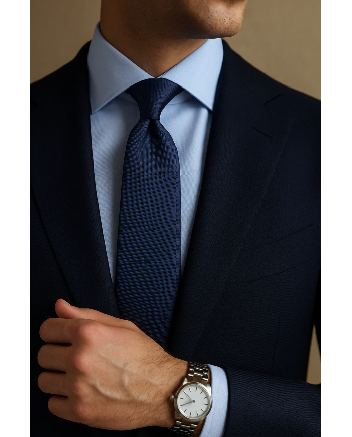 Cravate.tn | Cravate Bleu Marine Faux Uni