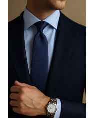 Cravate.tn | Cravate Bleu Marine Faux Uni