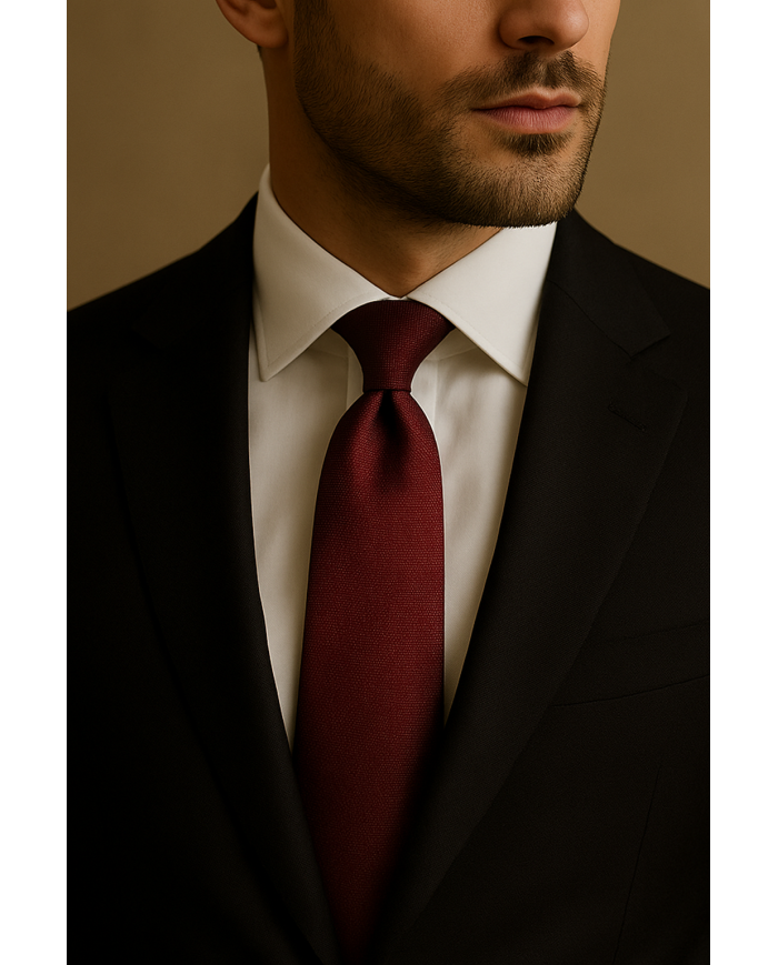 Cravate.tn | Cravate faux uni rouge bordeaux