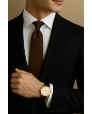 Cravate.tn | Cravate Marron Chocolat Faux Uni