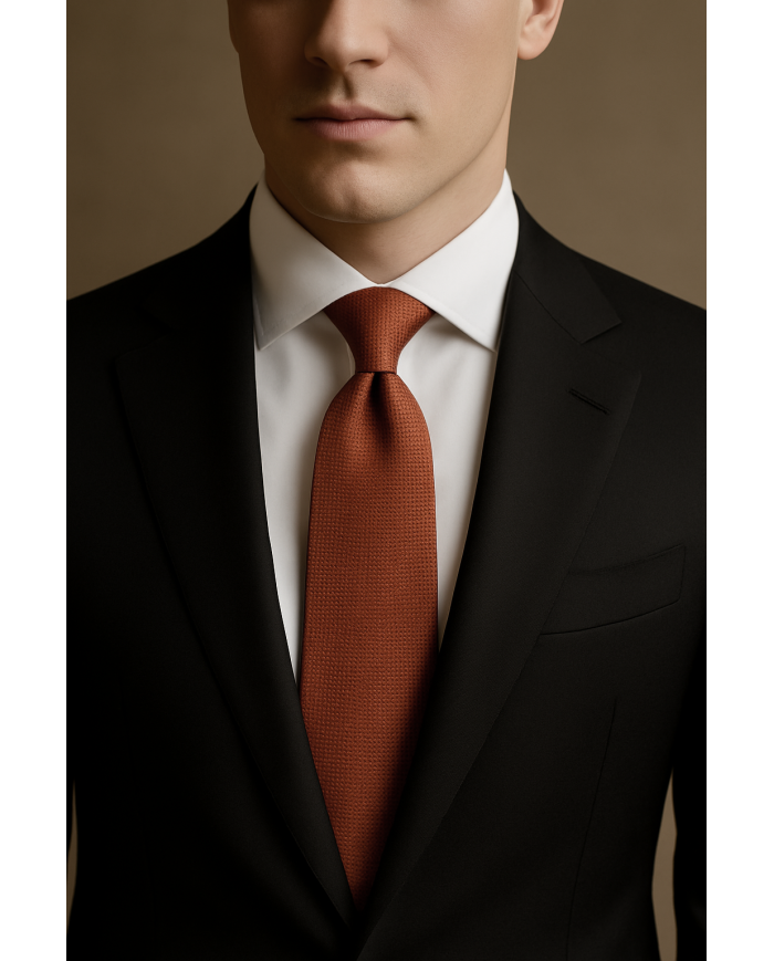 Cravate.tn | Cravate rouge brique faux uni