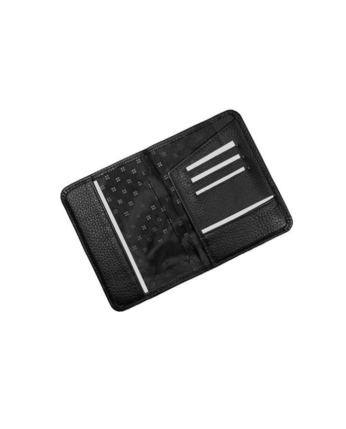 Cravate.tn |  Porte Passeport en cuir noir grainé