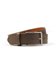 Ceinture de jean cuir pour homme marron noisette grainé
