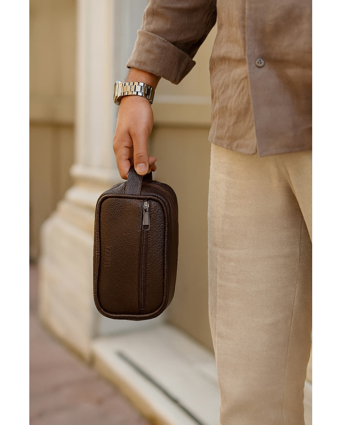 Cravate.tn | Trousse pour homme Noir Grainé