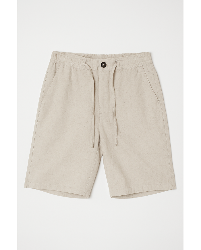 Cravate.tn | Bermuda lin avec cordon beige sable