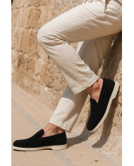 Mocassin homme en nubuck noir