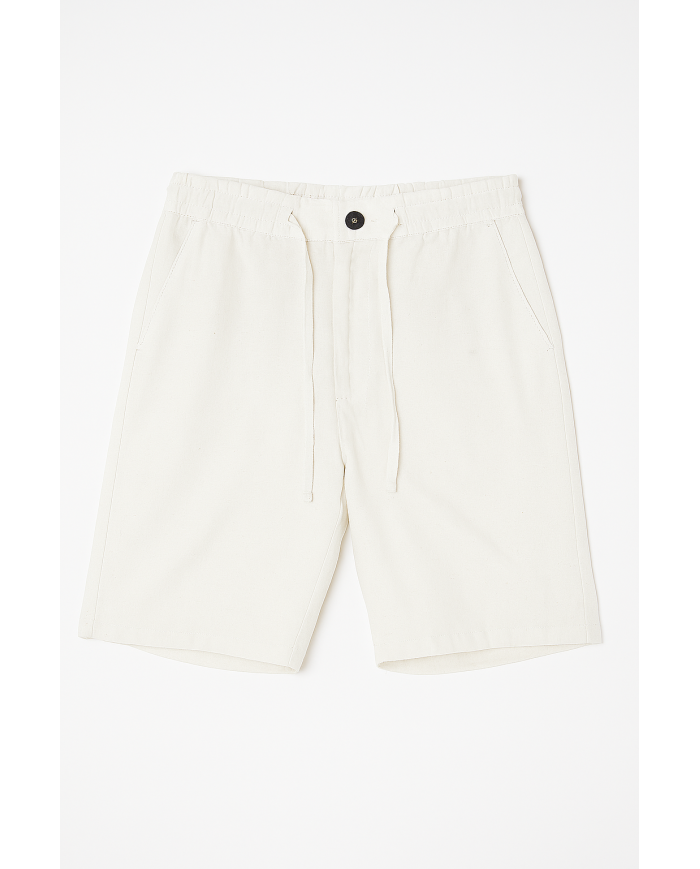 Cravate.tn | Bermuda lin avec cordon blanc