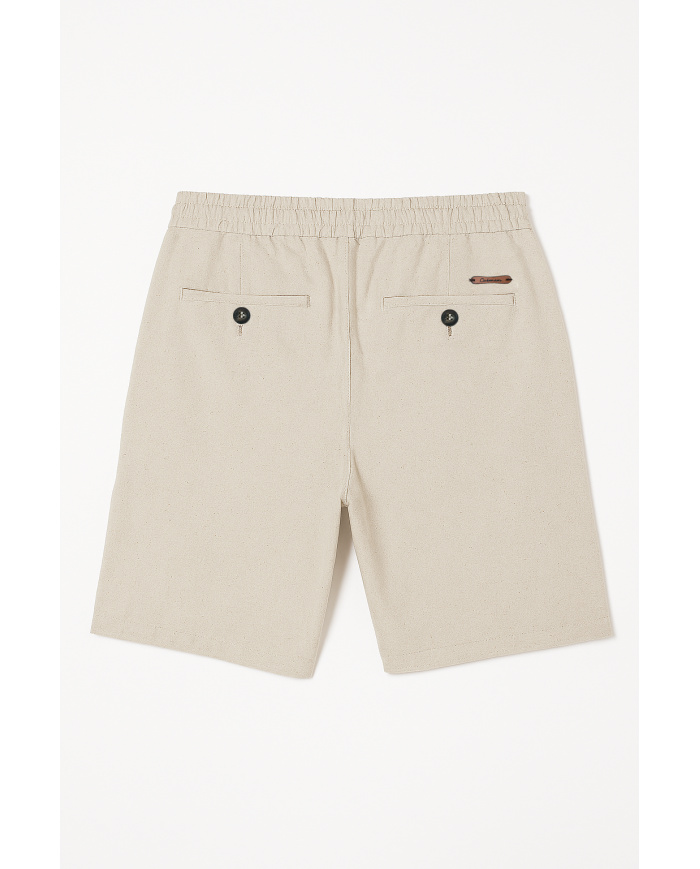Cravate.tn | Bermuda lin avec cordon beige sable