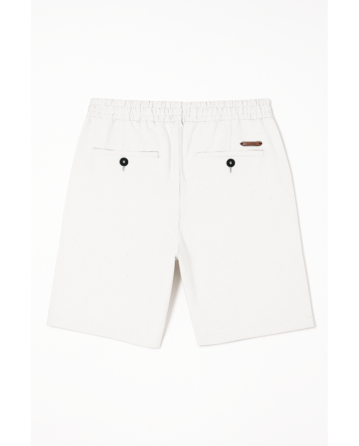 Cravate.tn | Bermuda lin avec cordon blanc