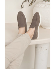 Mocassin homme en nubuck Grège