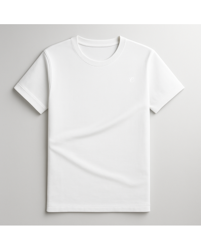 T-shirt blanc col rond 100% coton T-shirt blanc col rond 100% coton