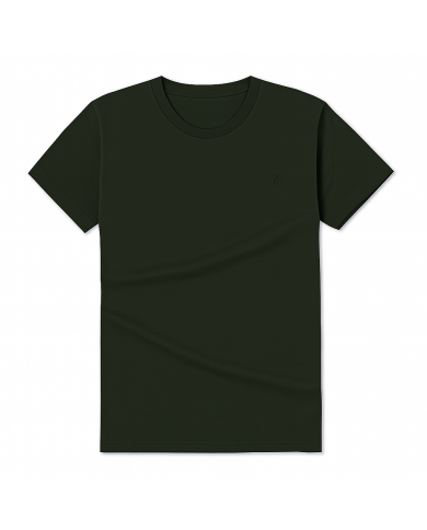 T-shirt vert olive col rond 100% coton