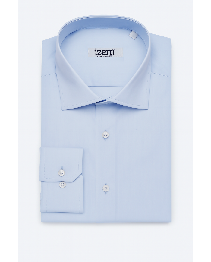 Cravate.tn | Chemise Col ouvert en popeline stretch - bleu ciel Cravate.tn | Chemise Col ouvert en popeline stretch - bleu ciel
