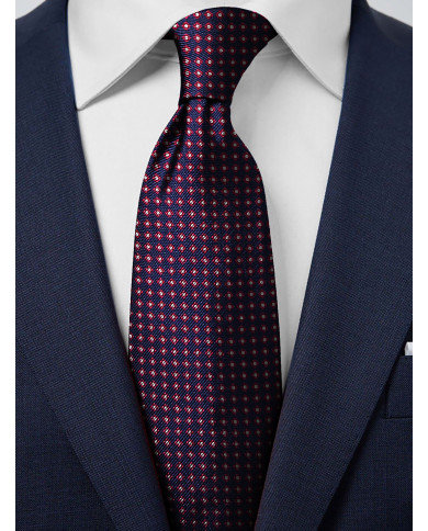 Cravate.tn | Cravate bleu marine avec des motifs en carreaux rouge Cravate.tn | Cravate bleu marine avec des motifs en carreaux rouge