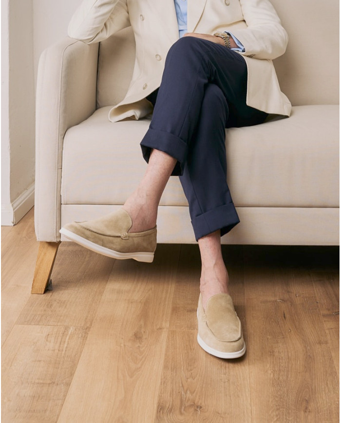 Mocassin homme en nubuck sable