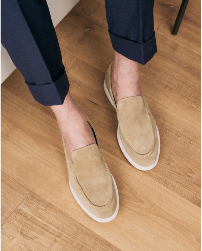 Mocassin homme en nubuck sable
