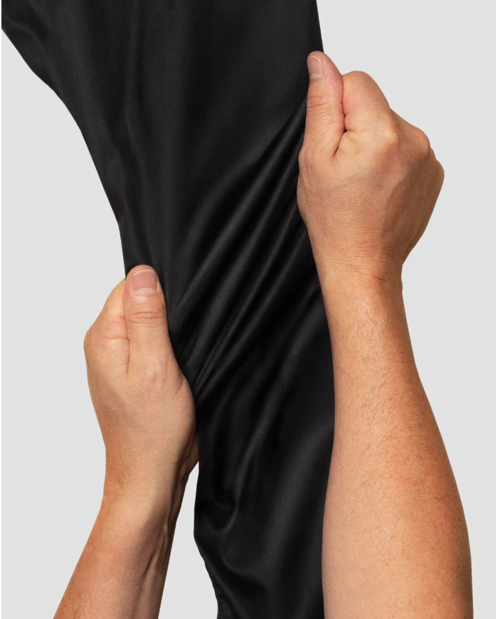 Cravate.tn | Chemise Col Français en popeline stretch - noir