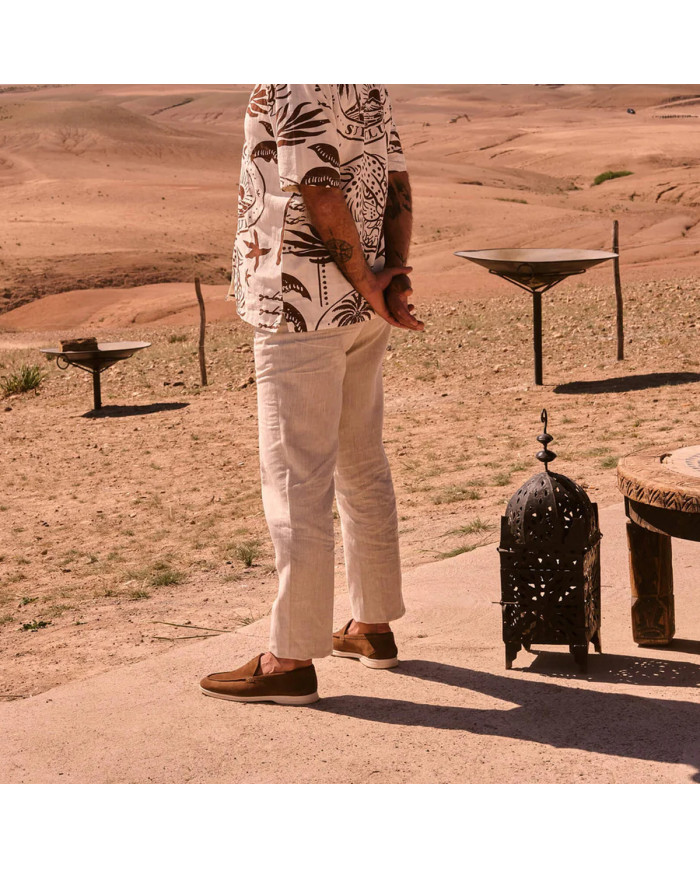 Mocassin homme en nubuck café