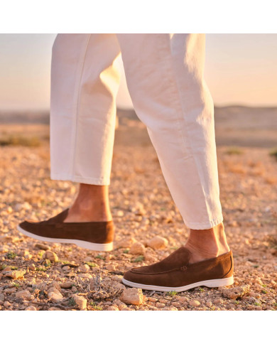 Mocassin homme en nubuck café Mocassin homme en nubuck café