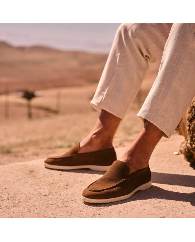 Mocassin homme en nubuck café Mocassin homme en nubuck café