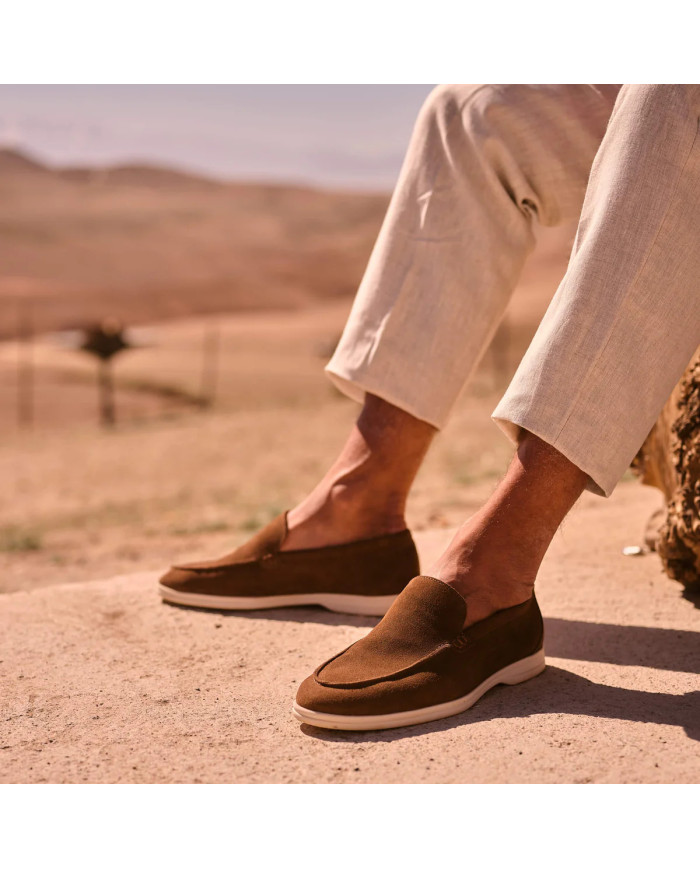 Mocassin homme en nubuck café