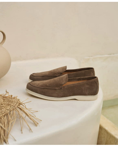 Mocassin homme en nubuck marron chocolat Mocassin homme en nubuck marron chocolat