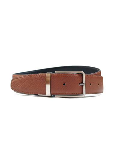 Pack duo : Bracelet en cuir et ceinture double face noir et marron crispé Pack duo : Bracelet en cuir et ceinture double face noir et marron crispé