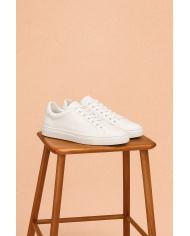 Cravate.tn | Sneakers Cuir en Blanc - Izem Cravate.tn | Sneakers Cuir en Blanc - Izem