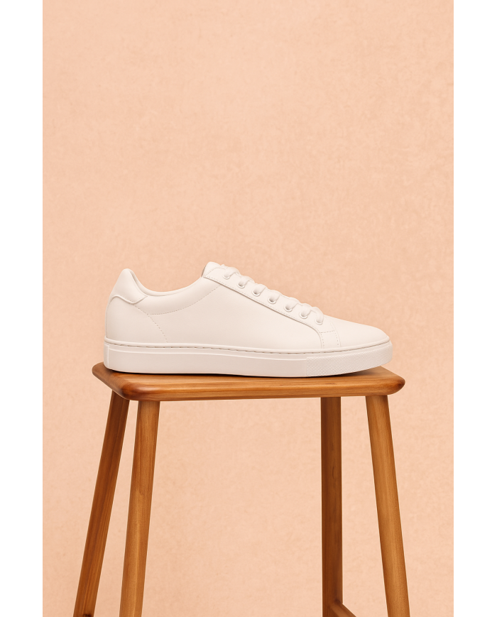 Cravate.tn | Sneakers Cuir en Blanc - Izem
