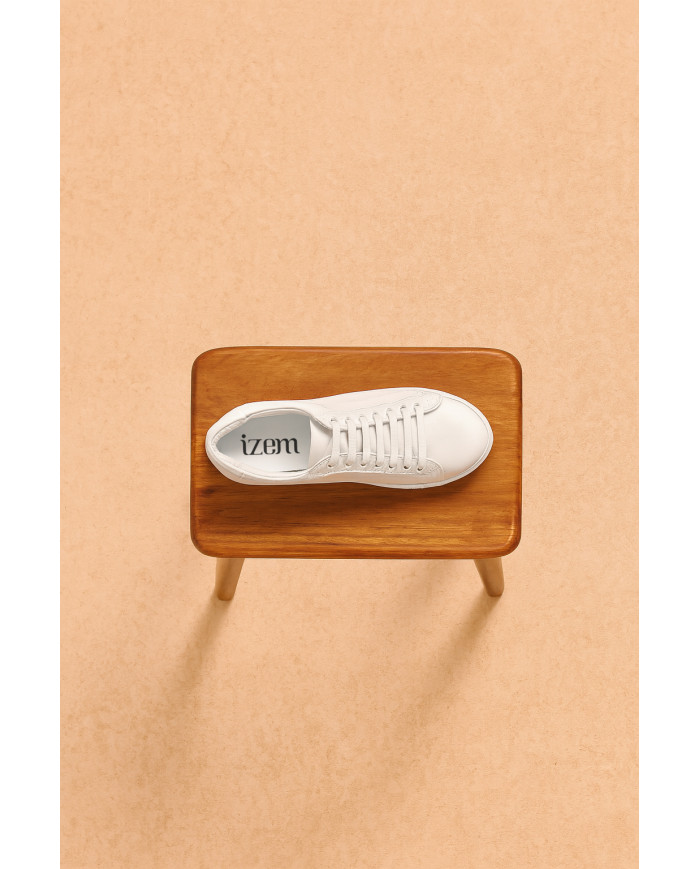 Cravate.tn | Sneakers Cuir en Blanc - Izem