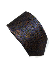 Cravate.tn | Collection Magister : Cravate marron avec motifs géométrique