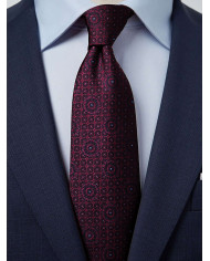 Cravate.tn | Collection Magister : Cravate bordeau avec motifs géométrique