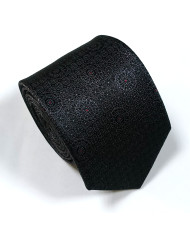Cravate.tn | Collection Magister : Cravate noire avec motifs géométrique