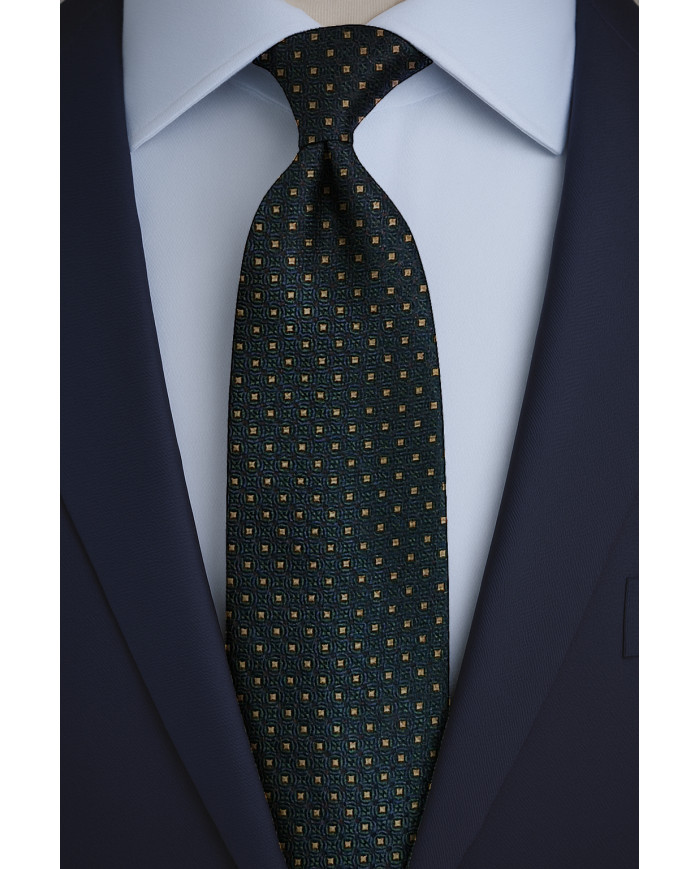 Collection Héritage : cravate verte à motifs