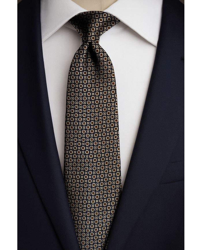 Cravate.tn |Collection Héritage : cravate beige à motifs