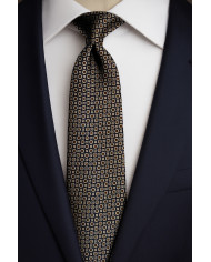 Cravate.tn |Collection Héritage : cravate beige à motifs