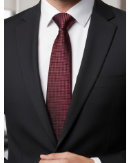 Cravate.tn | Cravate bordeaux à petit carré