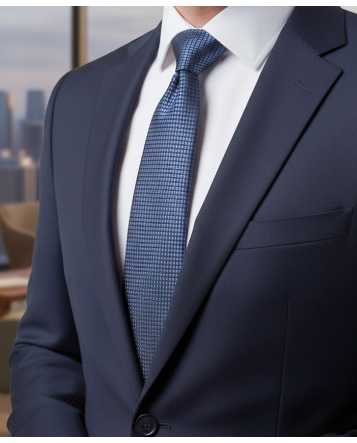 Cravate.tn | Cravate Bleu Marine Faux Uni