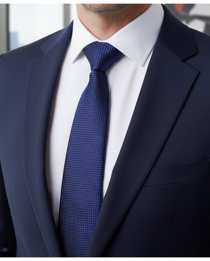 Cravate.tn | Cravate Bleu Marine à petit carré