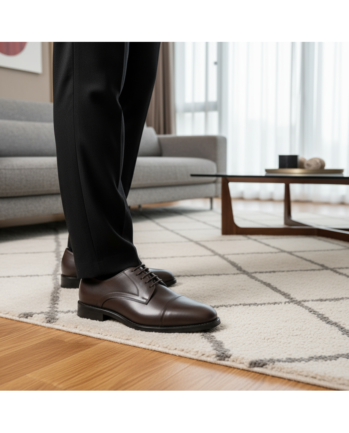 Cravate.tn | Chaussures oxford classique en marron togo