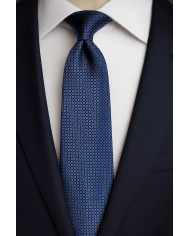 Cravate.tn | Cravate bleu roi avec motifs hexagones